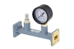 WR-62 Waveguide Pressurizing Section 4.25 Inch Length, UG-419/U Square Cover Flange from 12.4 GHz to 18 GHz - Cost-Effective Alternative