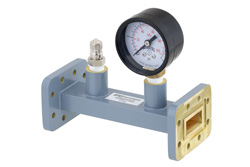 WR-90 Waveguide Pressurizing Section 4.25 Inch Length, CPR-90G Grooved Flange from 8.2 GHz to 12.4 GHz - Cost-Effective Alternative