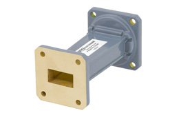 WR-90 to WR-75 Waveguide Transition 3 Inch Length, UG-39/U Square Cover Flange to Square Cover Flange - Cost-Effective Alternative