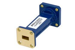 WR-34 to WR-28 Waveguide Transition 2 Inch Length, UG-1530/U Square Cover Flange to UG-599/U Square Cover Flange - Cost-Effective Alternative